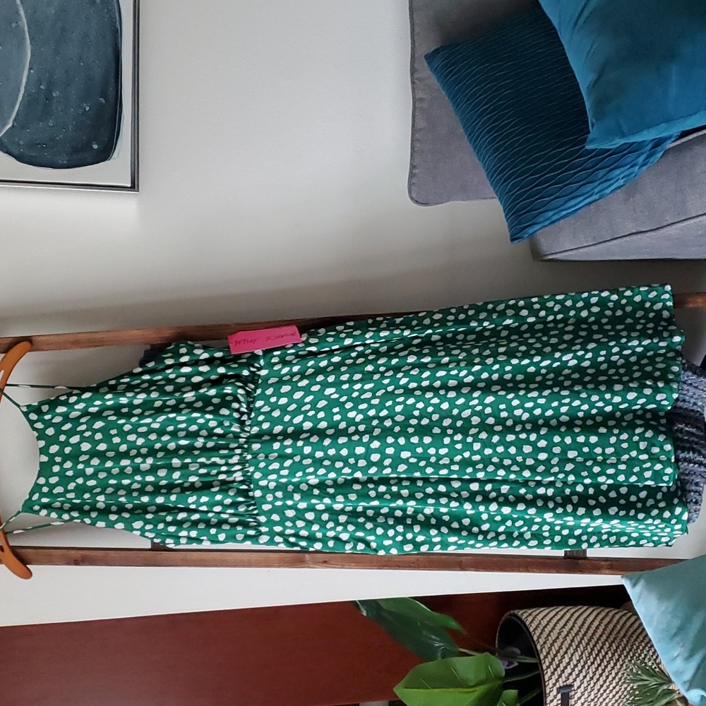 Betsy Johnson Green All the Dots Midi Dress, 14